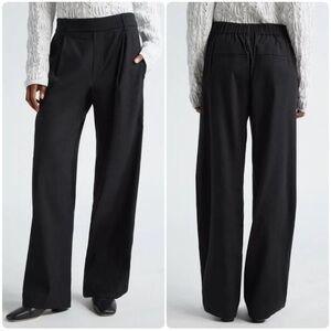 Vince Women’s Straight Leg Linen Blend Pull-On black Pants